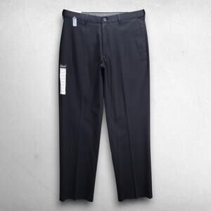 Haggar Premium No Iron Khaki Pants Classic Fit Stretch Men 34x32 Black